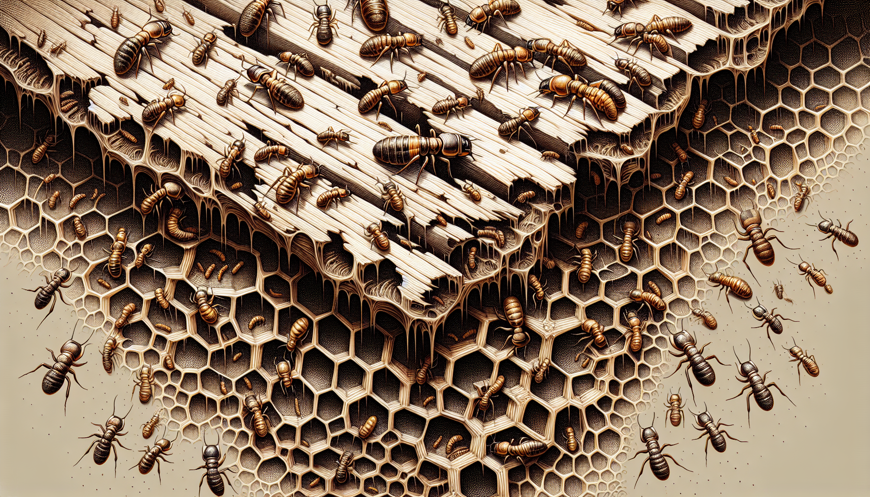 Formosan termites infesting wooden structures