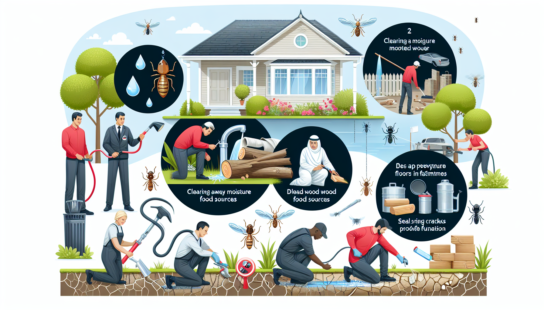 Illustration of preventing future termite infestations